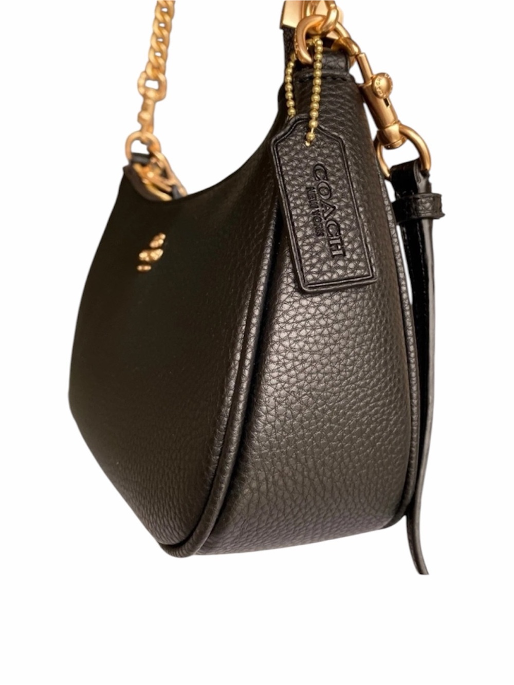 Coach Black Leather Crossbody Bag with Gold Hardware - Picture 4 of 7
